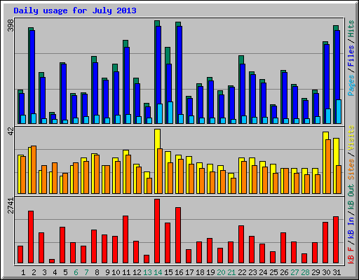 Daily usage for July 2013