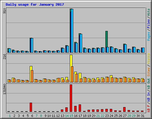 Daily usage for January 2017