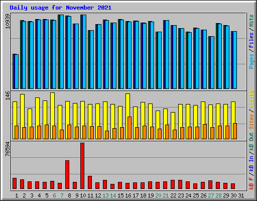Daily usage for November 2021