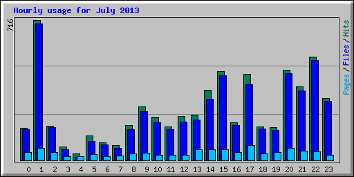 Hourly usage for July 2013