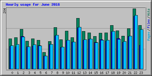 Hourly usage for June 2016
