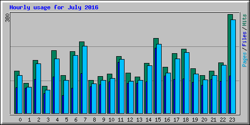 Hourly usage for July 2016