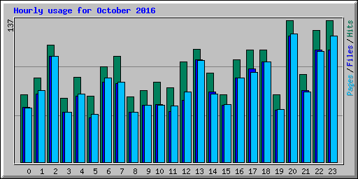 Hourly usage for October 2016