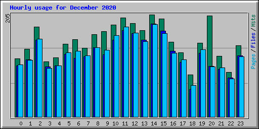 Hourly usage for December 2020
