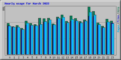 Hourly usage for March 2022