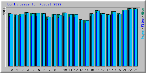 Hourly usage for August 2022